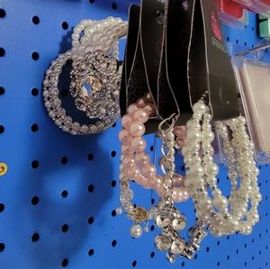 6 assorted beaded bracelets